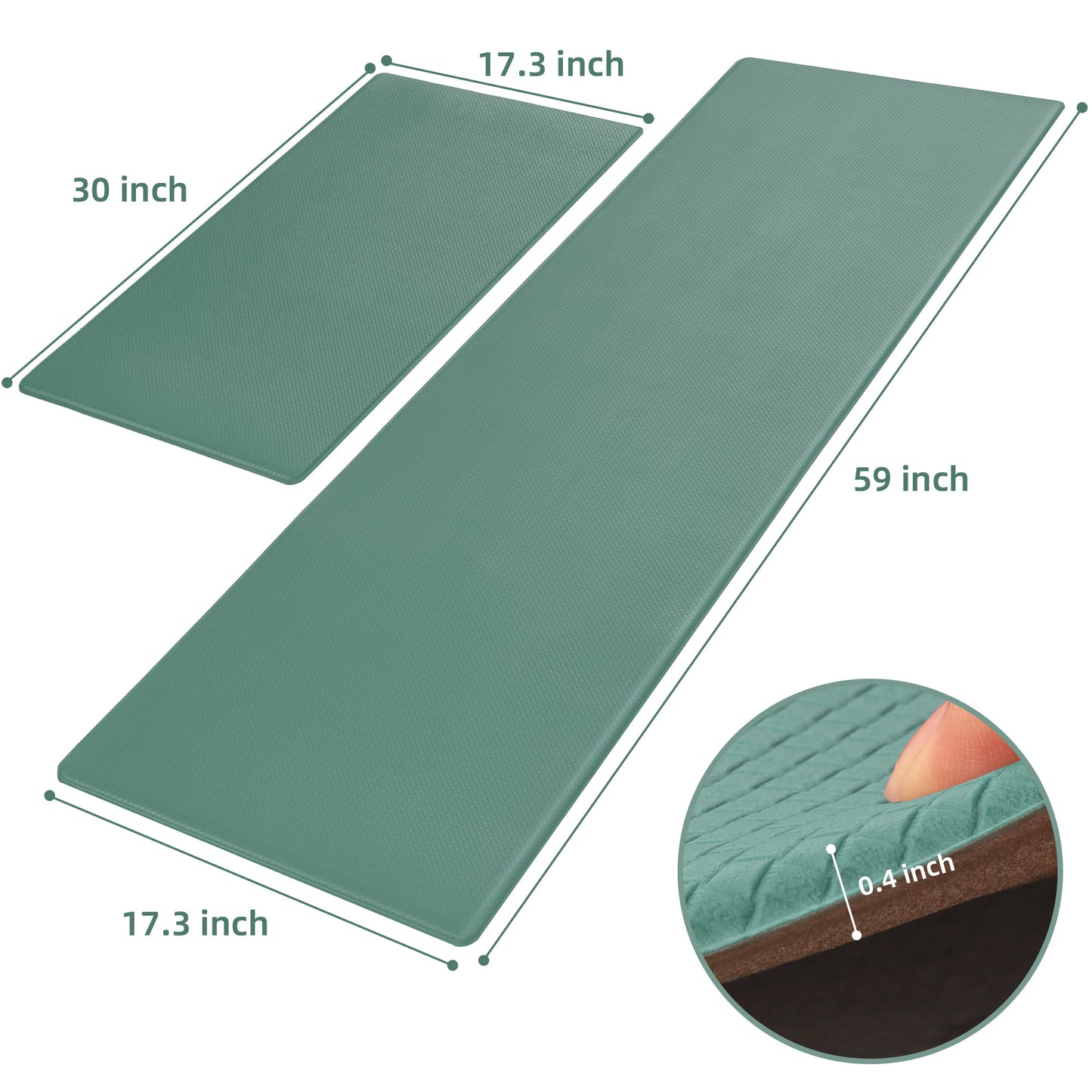 Kitchen Floor Mat Two-piece Set Of Non-slip, Waterproof And Easy To Scrub