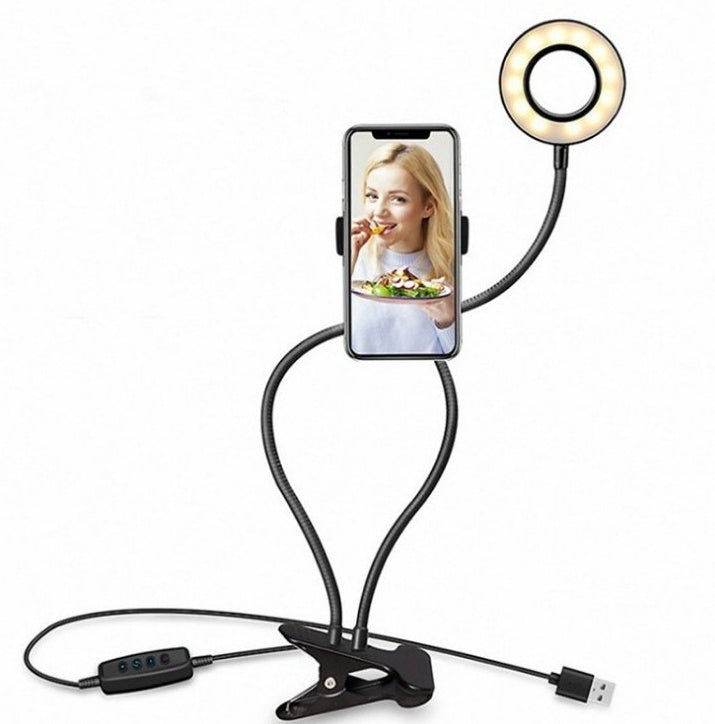 LED Selfie Ring Light for Live, Adjustable Makeup Light-8cm Stand