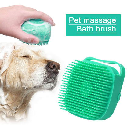 Pet Shampoo Massager, Soft Silicone Brushes