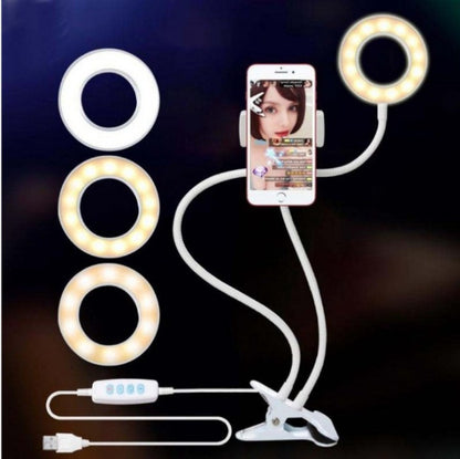 LED Selfie Ring Light for Live, Adjustable Makeup Light-8cm Stand