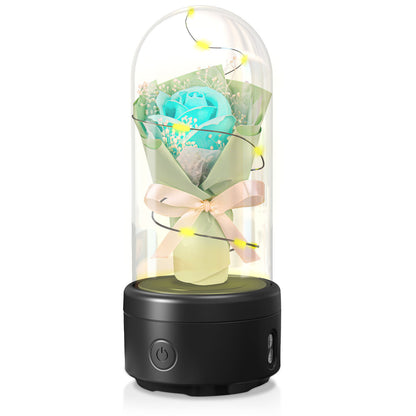 2 In 1 LED Light And Bluetooth-compatible Speaker & Bouquet Ornamented In Glass Cover