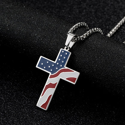 Flag Cross Necklace