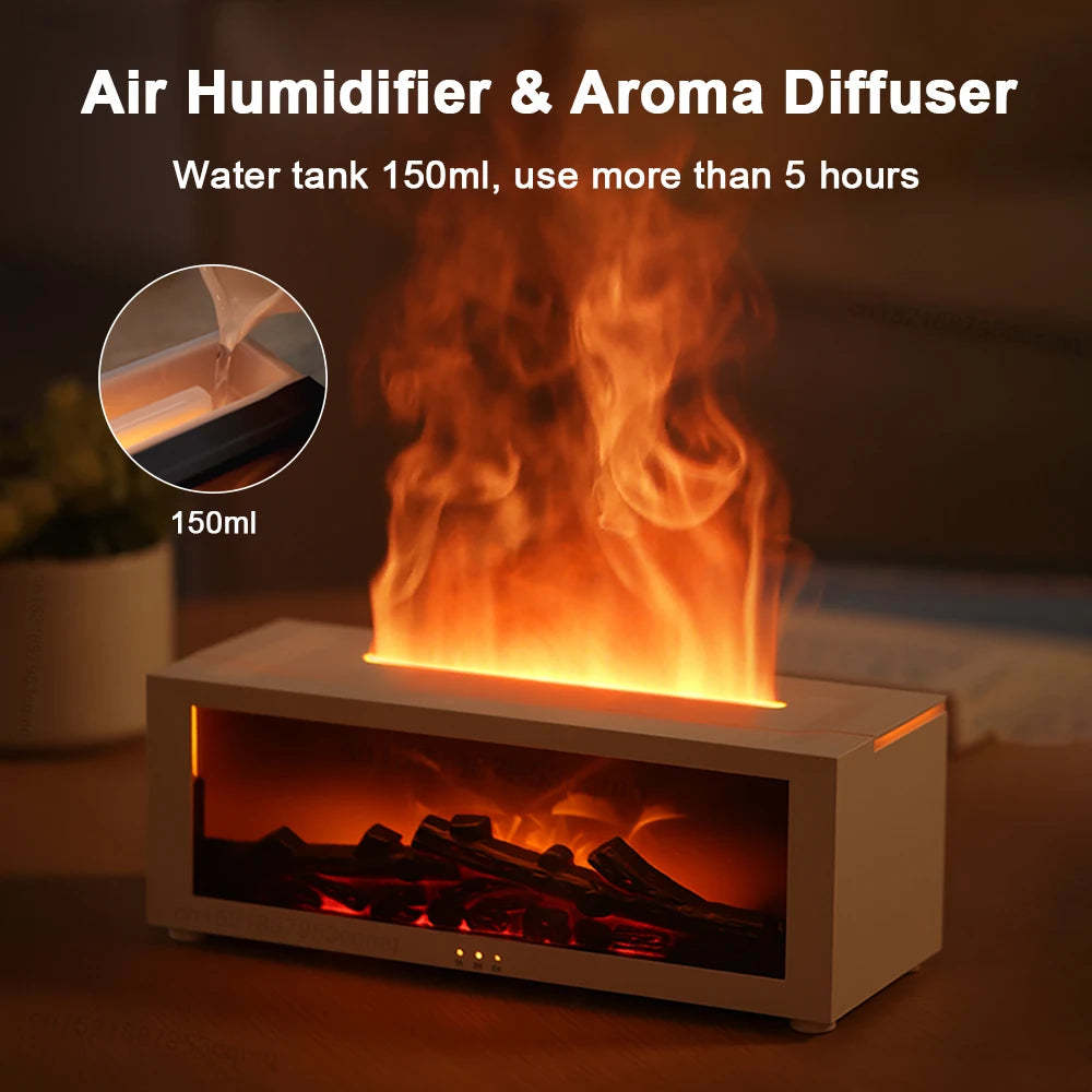 Flame Humidifier, Essential Oil Diffuser, 3D