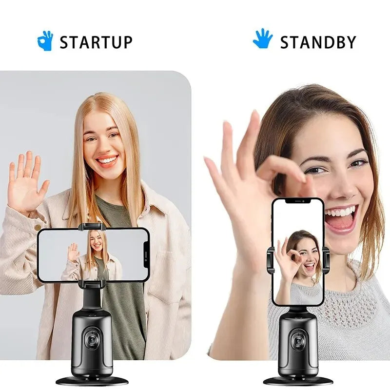 360 Auto Face Tracking AI Smartphone Holder For Videos & Live-Streams, Tripod