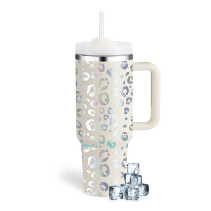 40 oz Straw Coffee Mug, Portable Stainless Steel