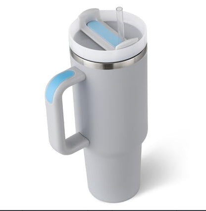 40 oz Straw Coffee Mug, Portable Stainless Steel