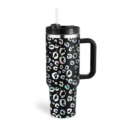 40 oz Straw Coffee Mug, Portable Stainless Steel