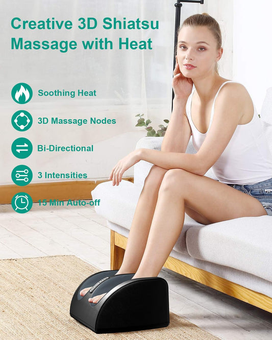 Shiatsu Foot Massager Machine with Heat, Foot and Calf Massager