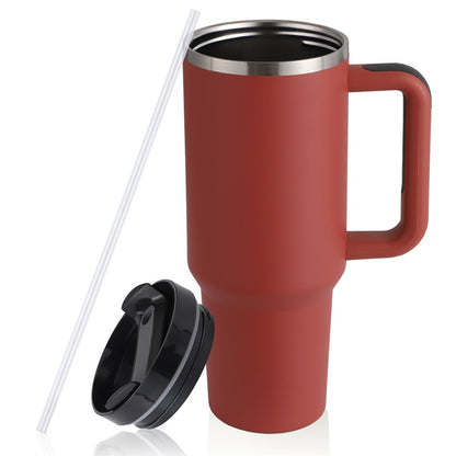 40 oz Straw Coffee Mug, Portable Stainless Steel