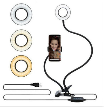 LED Selfie Ring Light for Live, Adjustable Makeup Light-8cm Stand