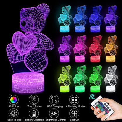 3D Acrylic USB Night Lights Neon Sign Lamps For Bedroom Decor