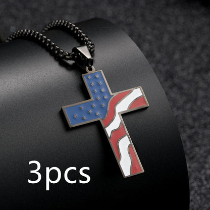 Flag Cross Necklace