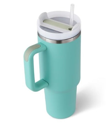 40 oz Straw Coffee Mug, Portable Stainless Steel