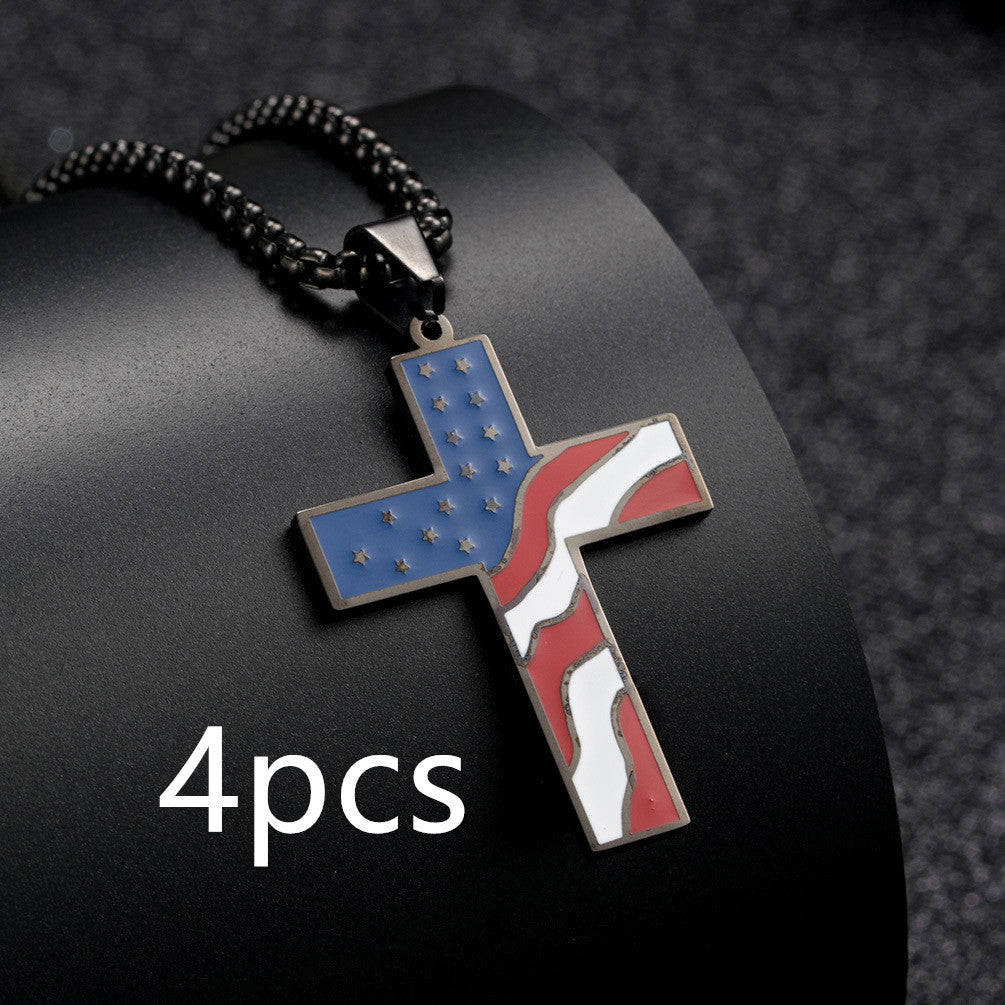 Flag Cross Necklace