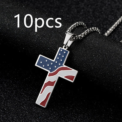 Flag Cross Necklace