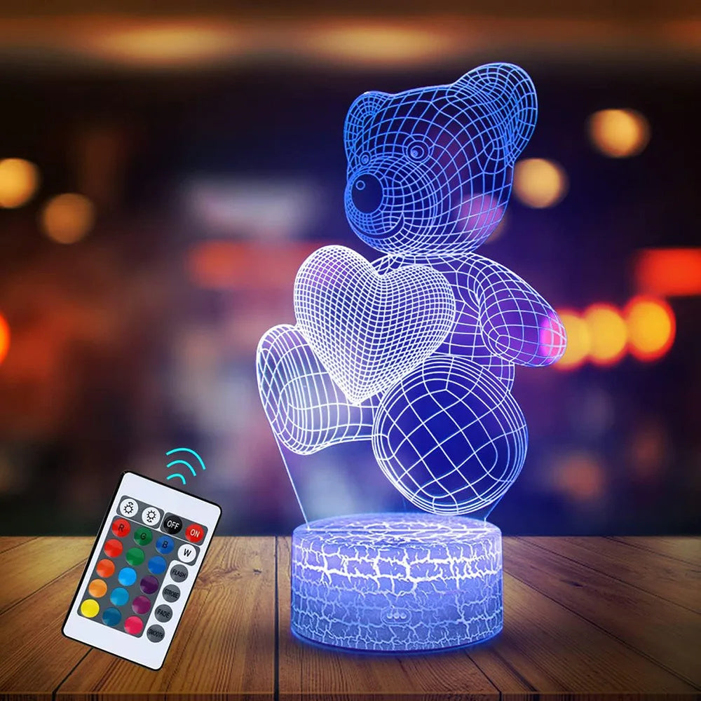 3D Acrylic USB Night Lights Neon Sign Lamps For Bedroom Decor