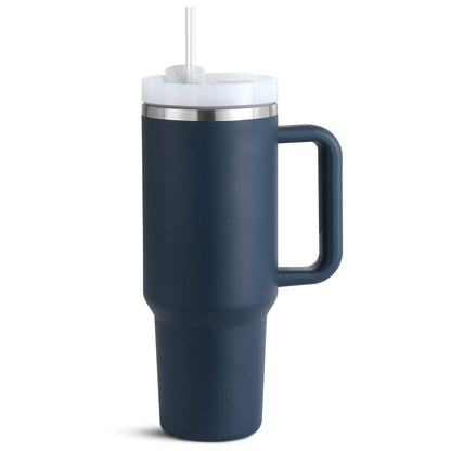 40 oz Straw Coffee Mug, Portable Stainless Steel