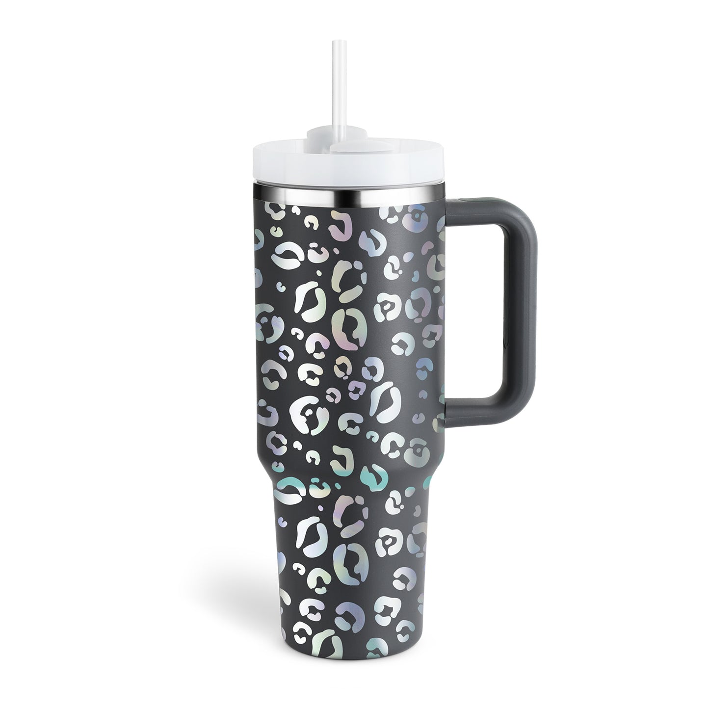 40 oz Straw Coffee Mug, Portable Stainless Steel