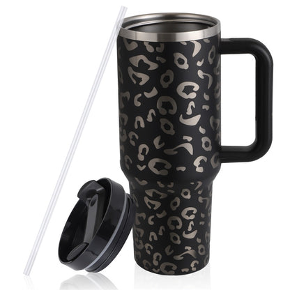 40 oz Straw Coffee Mug, Portable Stainless Steel