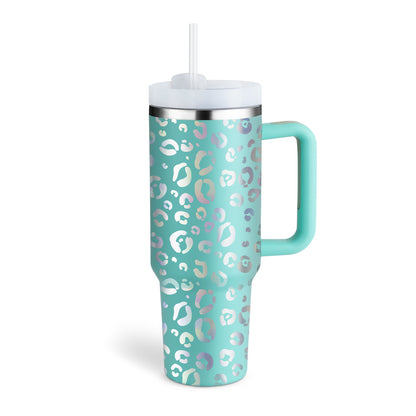 40 oz Straw Coffee Mug, Portable Stainless Steel