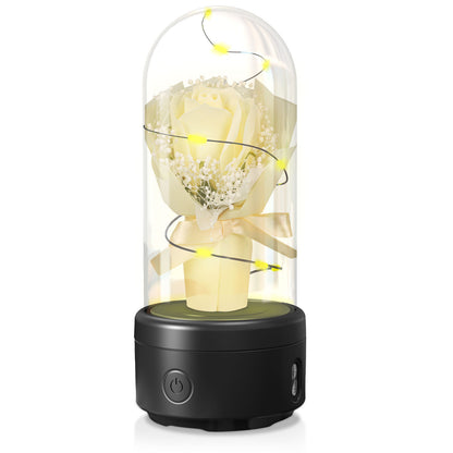 2 In 1 LED Light And Bluetooth-compatible Speaker & Bouquet Ornamented In Glass Cover