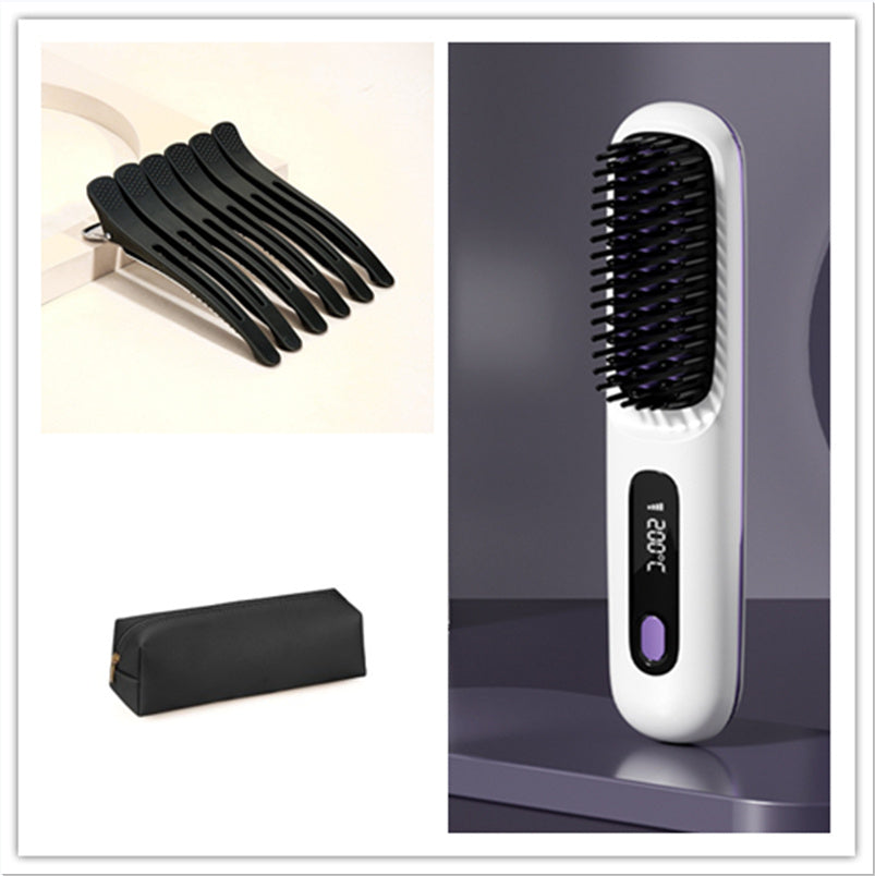 2 In 1 Wireless Hair Straightener Brush