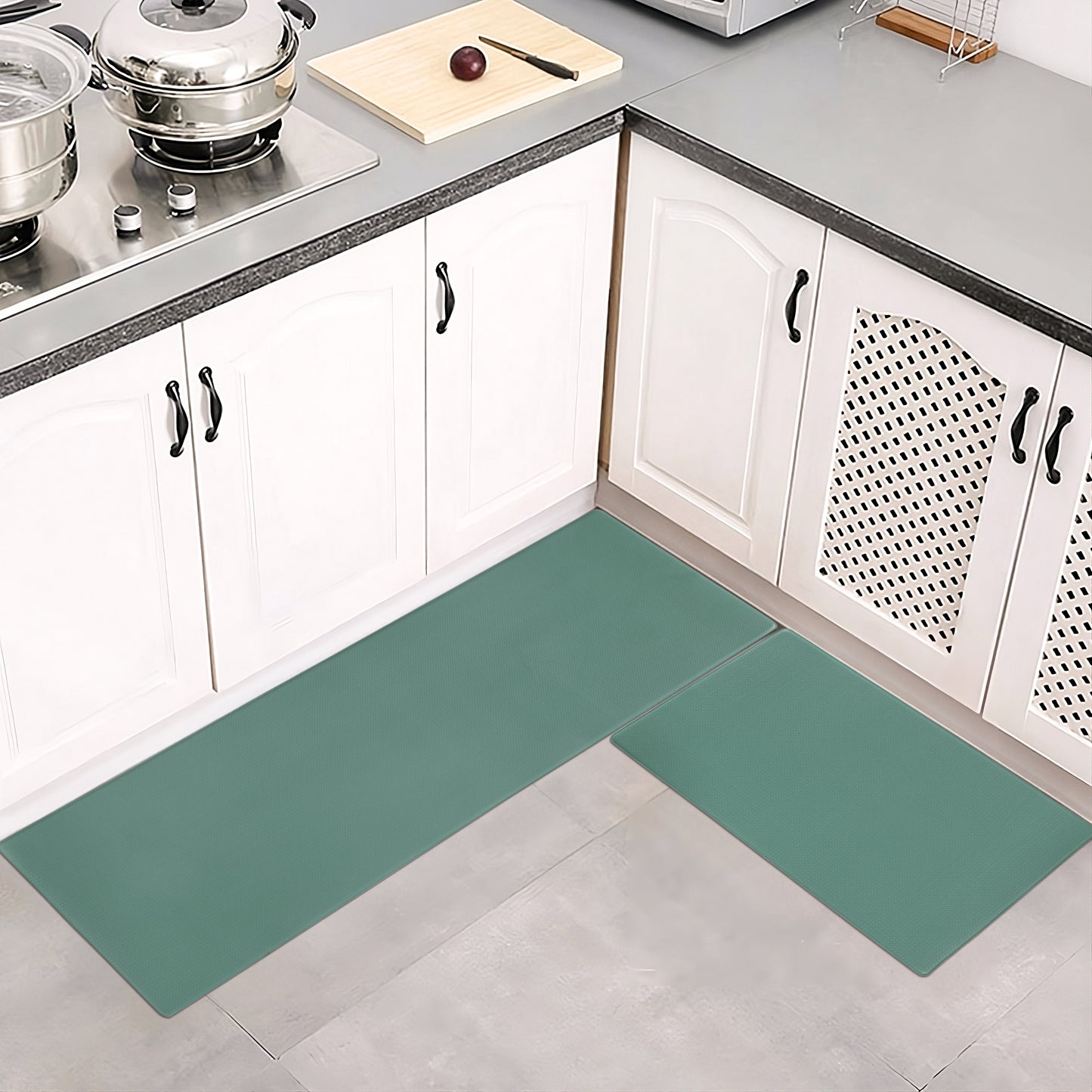 Kitchen Floor Mat Two-piece Set Of Non-slip, Waterproof And Easy To Scrub